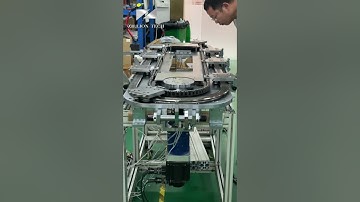 Ring guide track conveyor system running test, long cycle rotary chain conveyor adaptation debugging