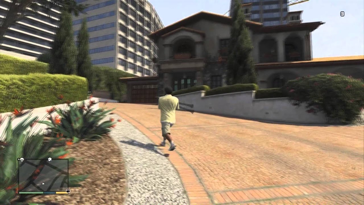 Shooting rockets at Michaels house in GTA V - YouTube