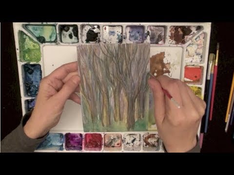 ASMR Early Spring Watercolour (Tingly ASMR trigger sounds, Watercolor, Painting)