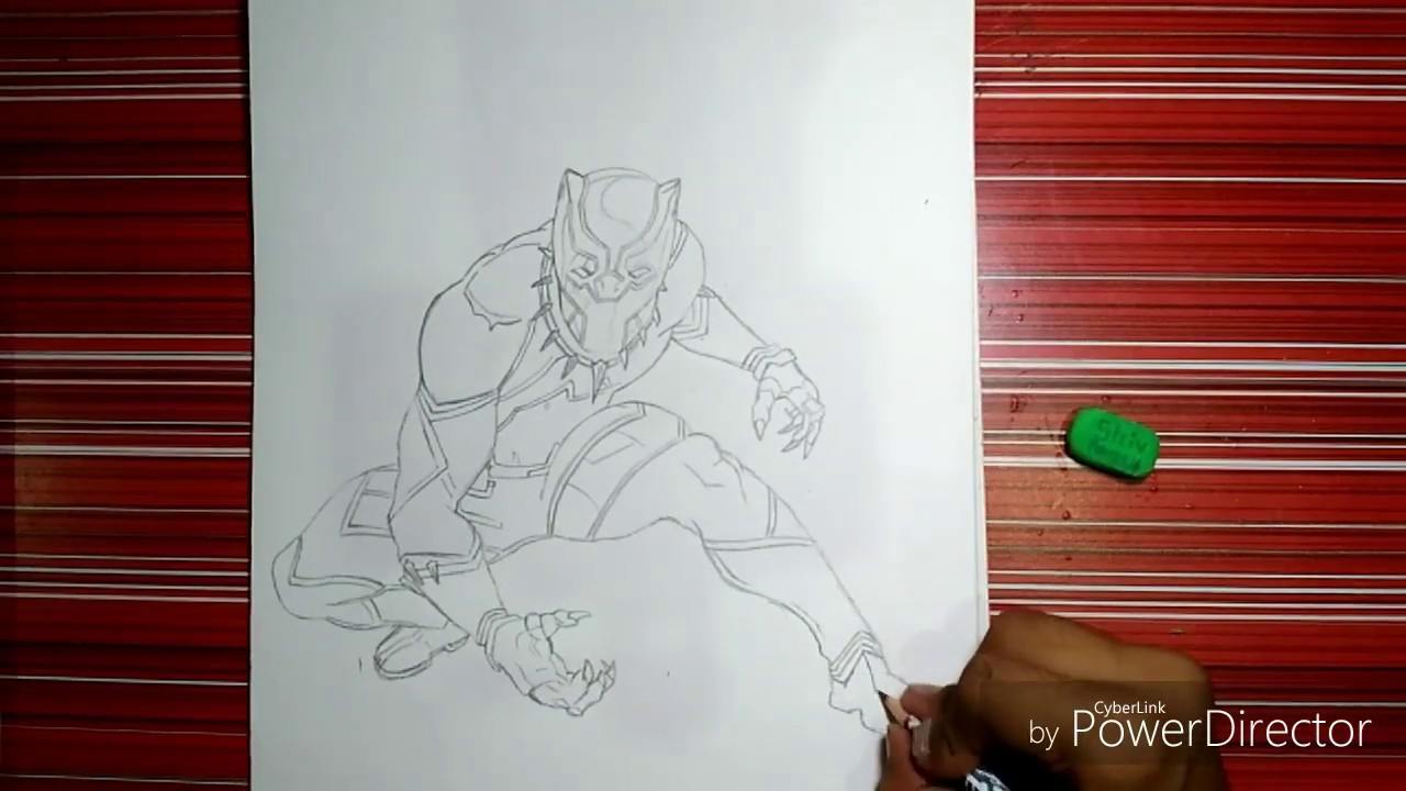 How to draw black panther - YouTube