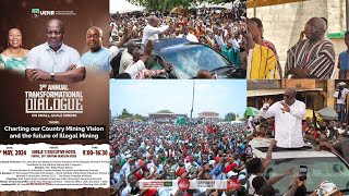 NPP Shaking as Mahama Pull massive crowd in Sunyani Ahead Of small scale mining dialogue.