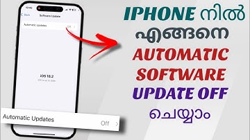 How To Turn Off Automatic Software In Apple Iphone | Malayalam