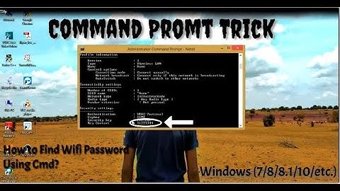 HOW TO FIND WIFI PASSWORD USING CMD | COMMAND PROMPT(CMD) | WINDOWS (7/8/8.1/10)