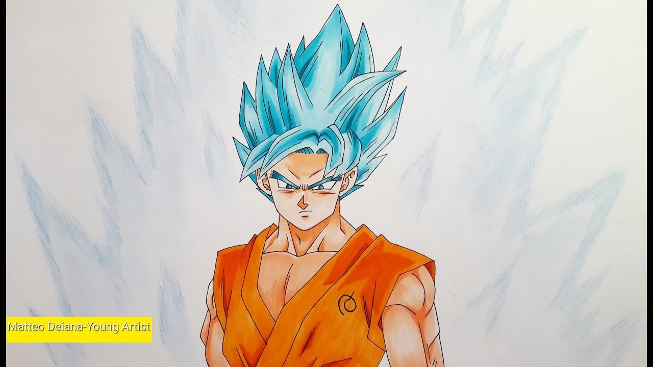 Drawing Goku Super Saiyan Blue - YouTube