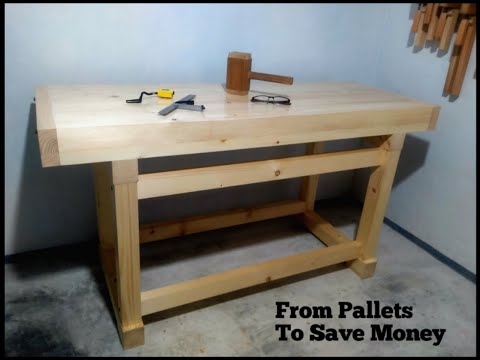 membuat workbench meja kerja diy project workbench from wood ex pallet