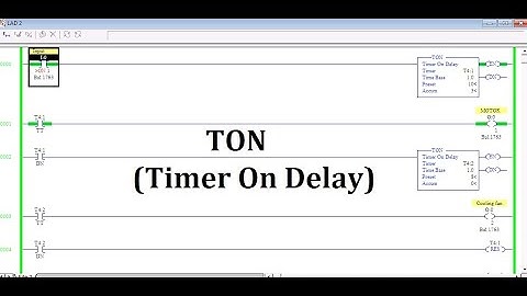 #Mechatronics#PLC#TON                              Timer On delay (TON) in PLC ladder diagram