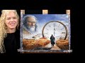 FATHER TIME-Learn How to Draw and Paint with Acrylics-Easy Beginner Acrylic Canvas Painting Tutorial