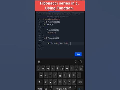 Fibonacci series using function in c. #shorts 😯 - YouTube