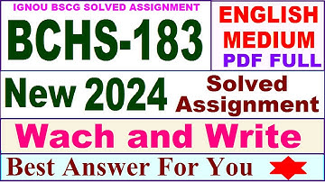 BCHS 183 solved assignment 2024 in English / bchs 183 solved assignment 2023-24 / bchs-183 2024