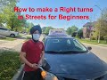 How to make a right turns in street for beginners punjabi language