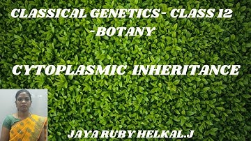 CLASSICAL GENETICS- CYTOPLASMIC INHERITANCE-CLASS 12 BOTANT-TAMIL MEDIUM
