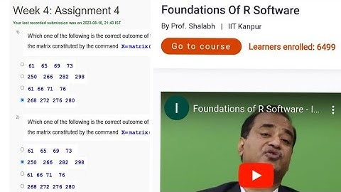 Foundation of R Software Week 4 Assignment Answers || Assignment 4 || NPTEL || July 2023