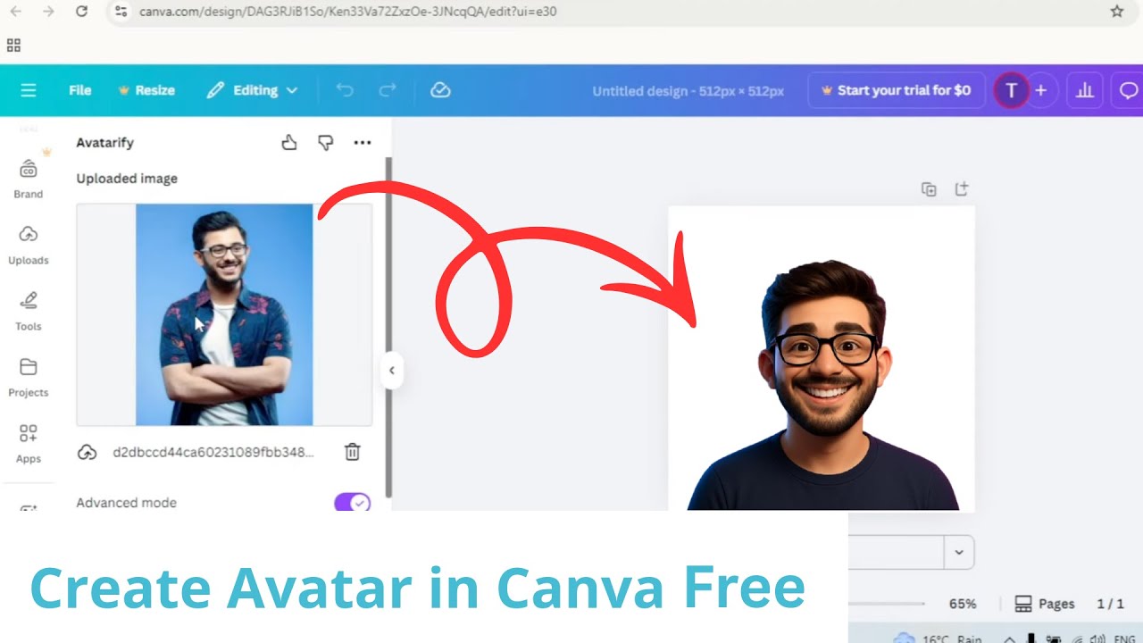 How to create avatar image in Canva for Free - YouTube
