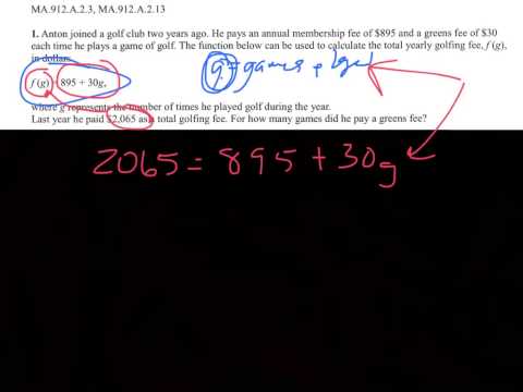 ACT PREP: Solving Functions Word Problem Instructional Video