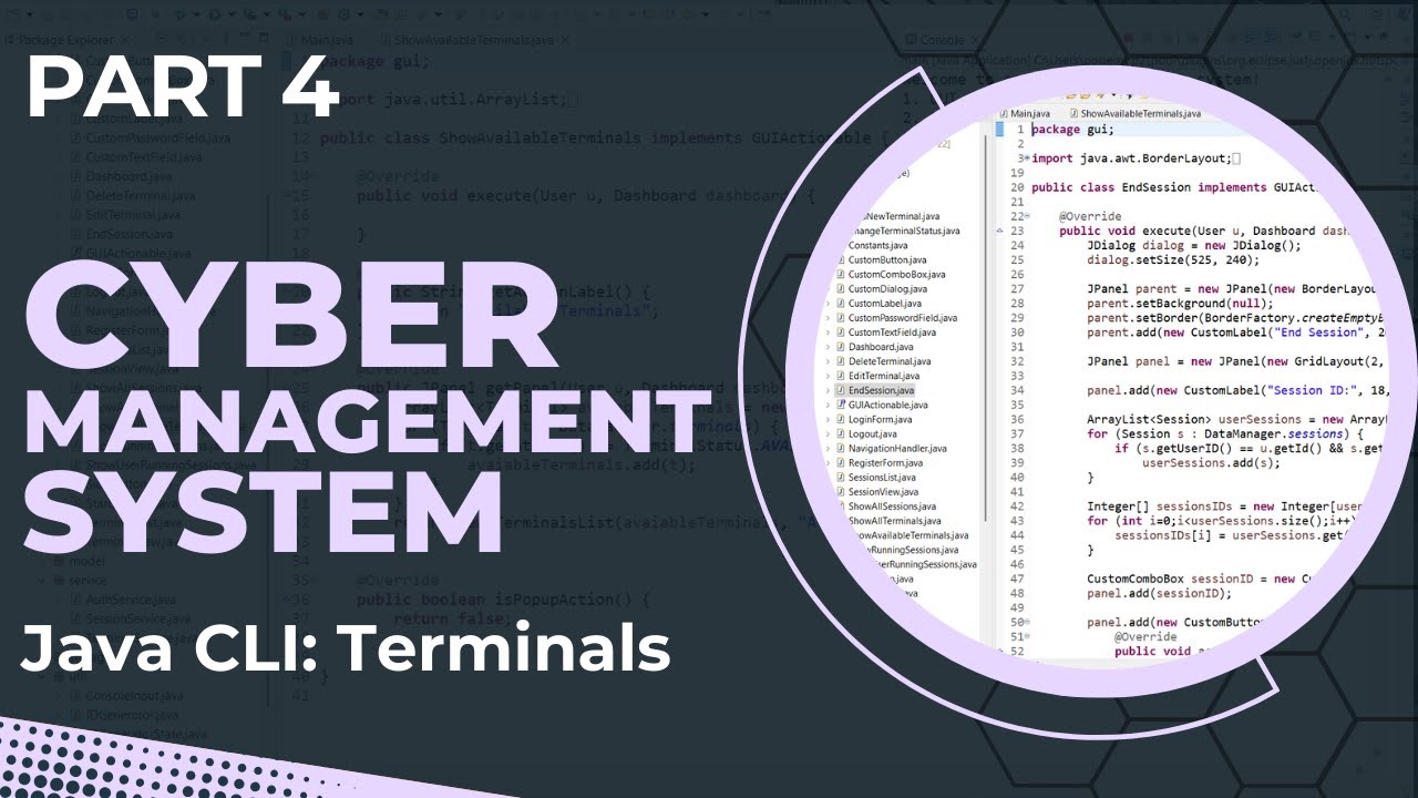 Cyber Management System in Java - CLI Terminals Handler (Part 4) - YouTube