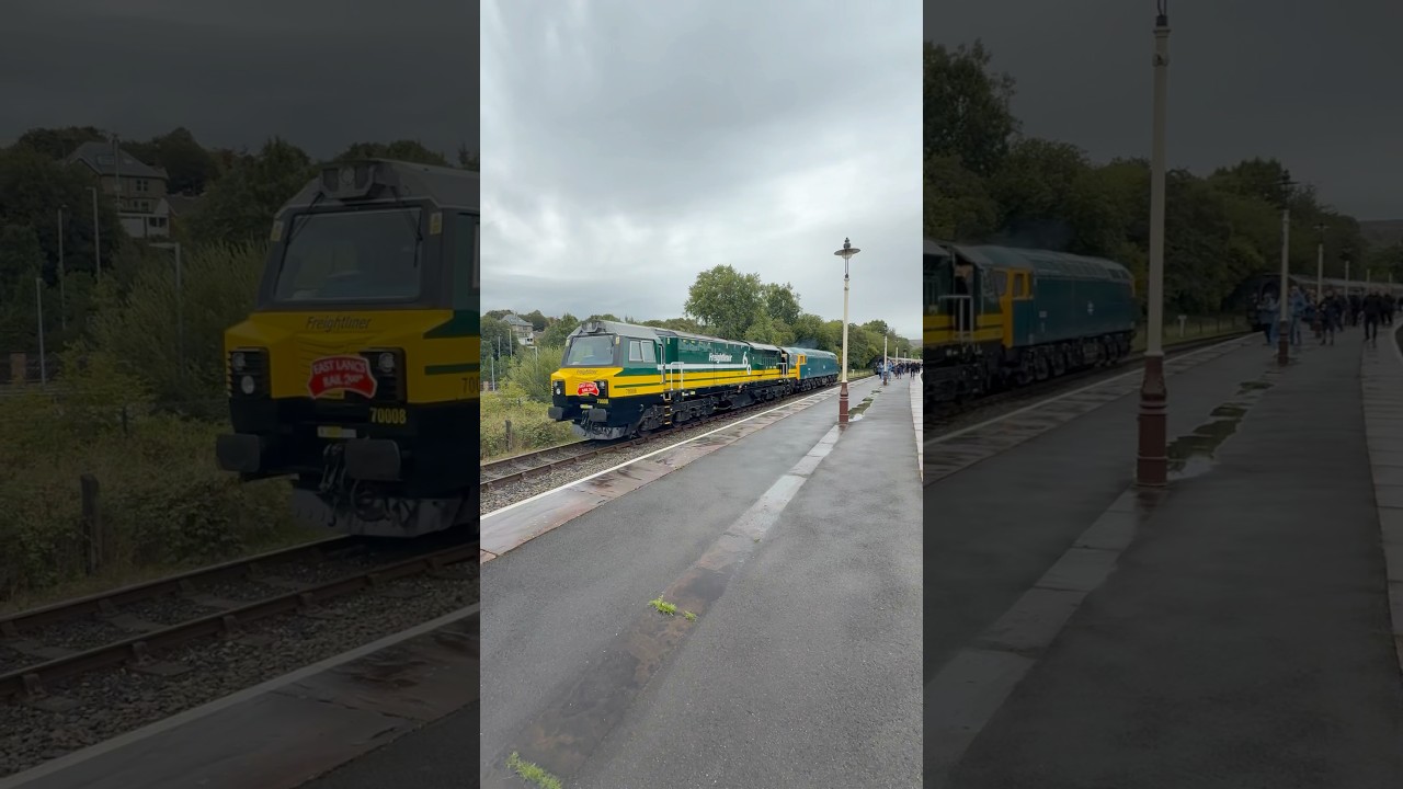 70008 & 56045 Full Turnaround at Rawtenstall station | Rail 200 event | ELR | 14/09/2025
