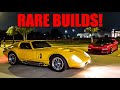 Wild modified muscle cars show off at car meet  supercars try to make me deaf