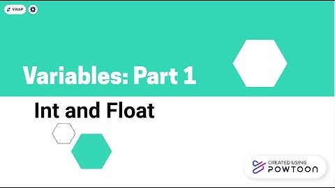 Variables Part 1: Int And Float Data Type