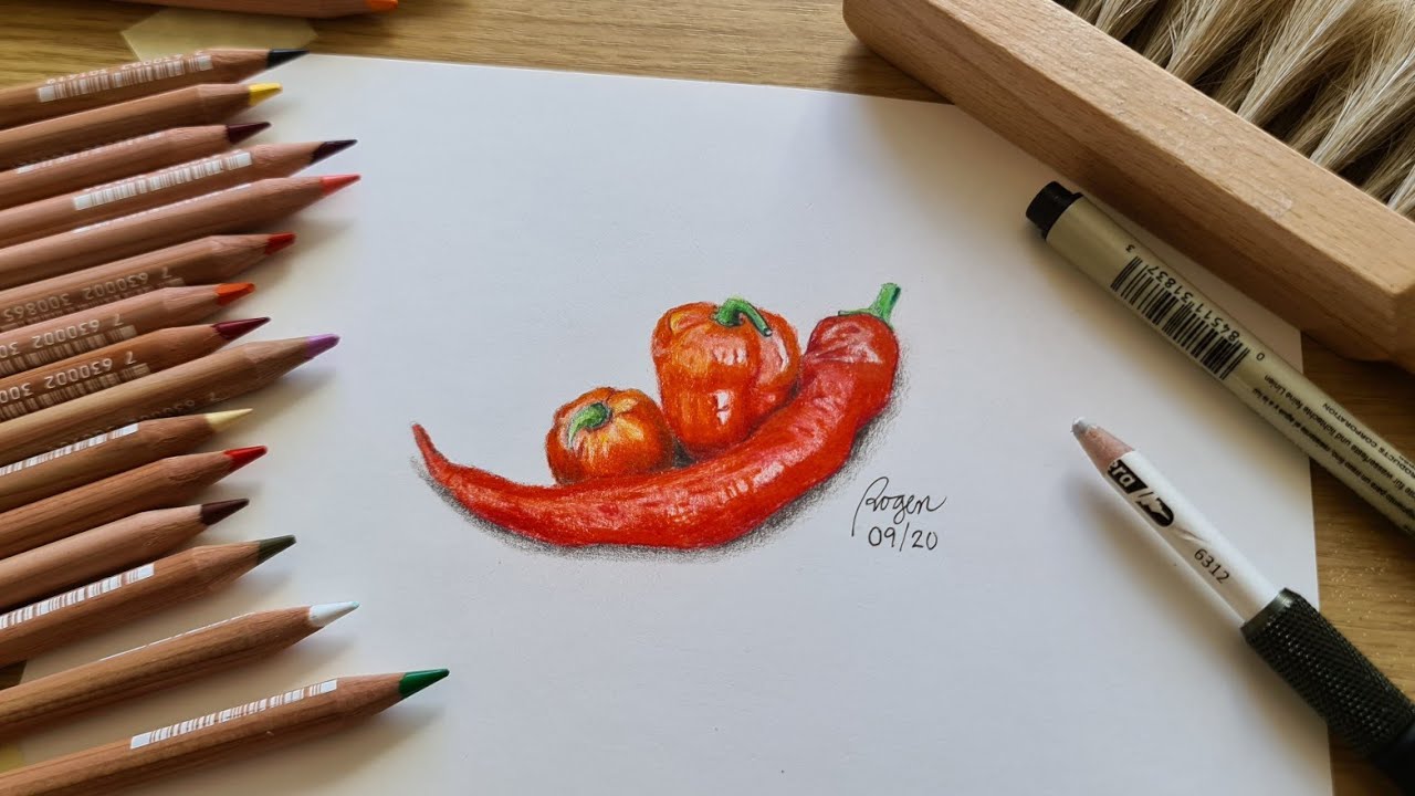 Draw With Me ASMR | Drawing Chili Pepper in Real-Time