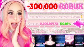 DONATING 300,000 TO COMPLETE THE $1,000,000 GODDESS Of TRIUMPH GOAL In Royale High! Roblox