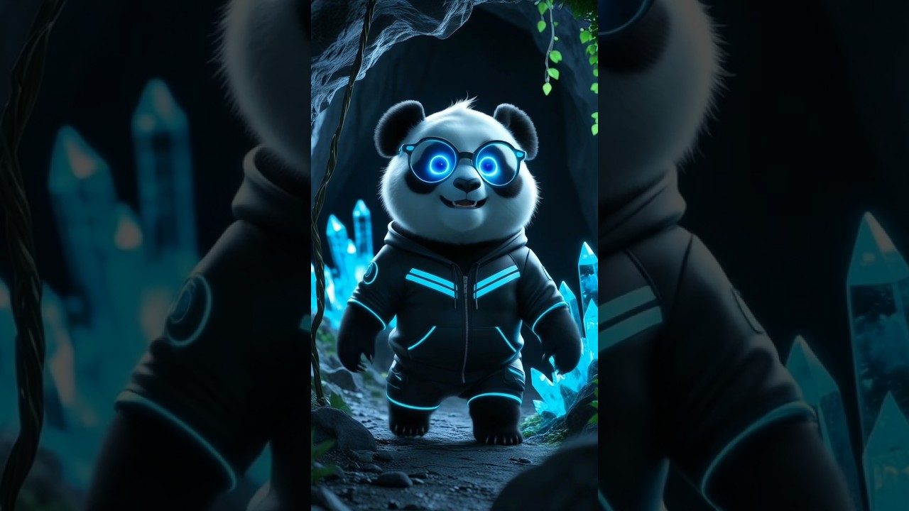 Panda🐼 Explores a Glowing Jungle💎💎 Cave | AI Story Adventure 