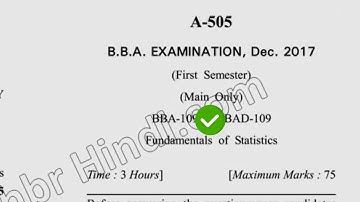 2017 Dcrust BBA 1st Fundamental of Statistics Question Paper