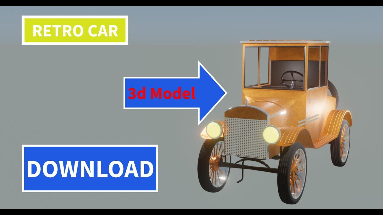 Retro Car 3d Model#freedownload #blenderhinditutorials #blender #