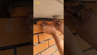 New method of installing brick tiles on walls #walltiles #bricktilesfitting