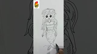 how to draw mermaid mariana step by step | mermaid mariana colouring #youtubeshorts #art