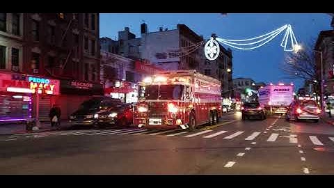 FDNY Rescue Company 3 "Big Blue" Responding With A Original Q Siren And Air Horns In Washington Heig