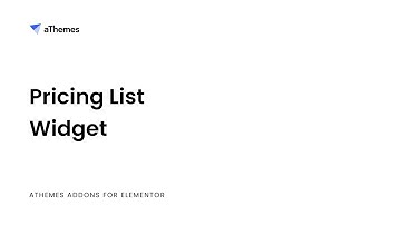 Pricing List Widget for Elementor
