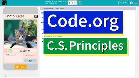 Code.org Lesson 4 Variables Make a Photo Liker App | Tutorial and Answers | CS Principles Unit 4