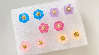 [Shrinky Dink] Flower Earrings using a Craft Punch