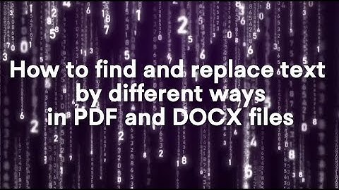 How to find and replace data in PDF or DOCX using C#