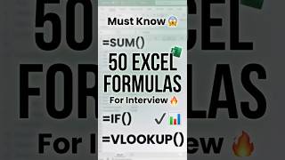 50 Excel Formulas for Interview | Crack Your Interview Fast!