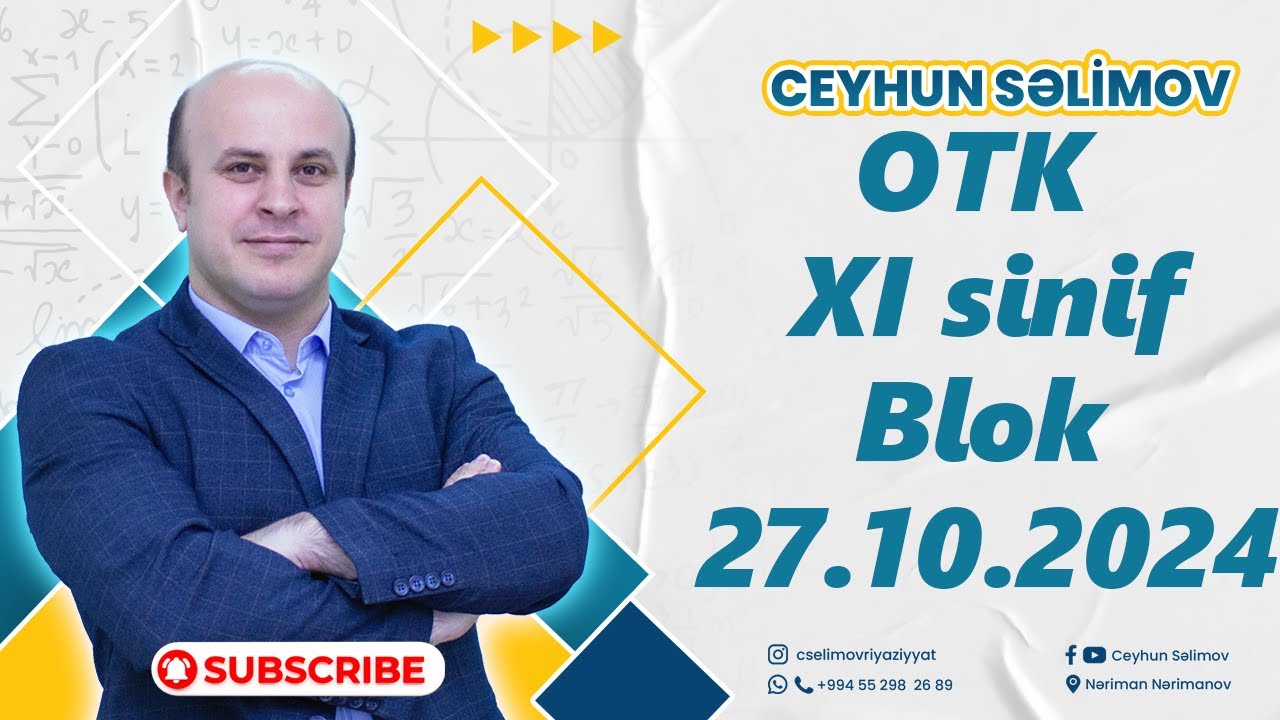 11-ci sinif otk 1-ci blok riyaziyyat| 27 oktyabr otk riyaziyyat