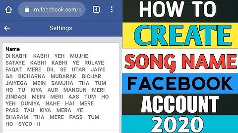 How To Create Song Name Account On Facebook | Song Name Fb Id | Mera Ye Bharam Tha Mery Pass Tum Ho