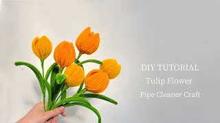 DIY Tulip Flower | How to make easy and beautiful flower | diy pipe cleaner flowers tulip