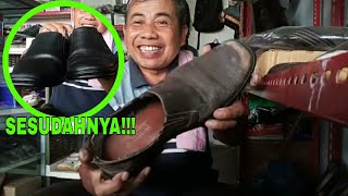 Memperbaiki afer sepatu bagian belakang, Repairing the rear of the shoe