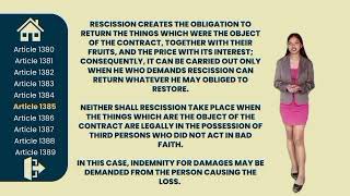 RESCISSIBLE CONTRACTS.            ARTICLES 1380-1389