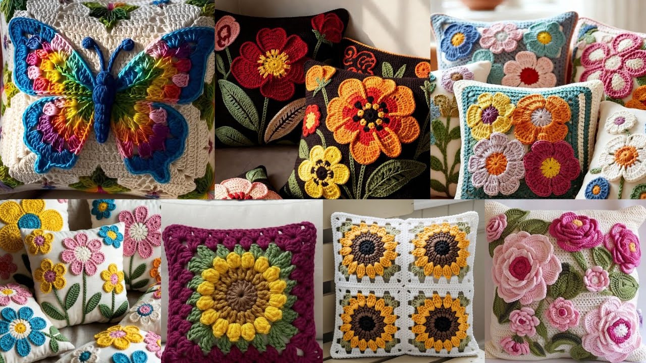Красивые идеи для вязаных крючком наволочек | Простой декор для дома своими руками