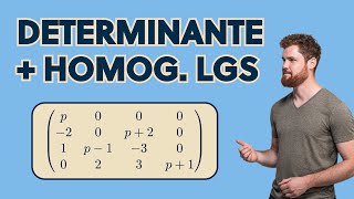 Determinant (4x4) with parameters + Homogeneous system of linear equations Ax=0 | Math 1 Wiing, H...