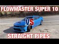 Dodge Charger 5.7L R/T: FLOWMASTER SUPER 10 VS STRAIGHT PIPES!
