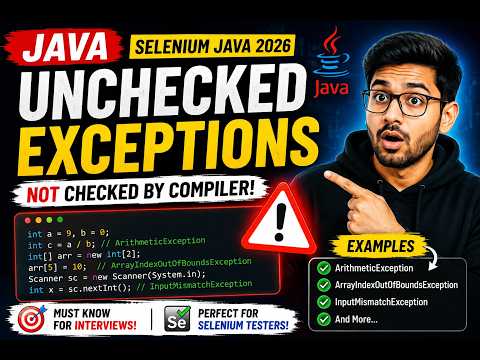 399. Unchecked Exceptions in Java (Selenium Java 2026)