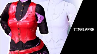 【Timelapse】Making a Vest in Marvelous Designer | Workflow♥