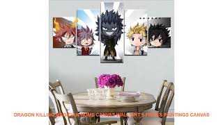 Dragon Killing Magician Home Canvas Wall Art 5 Pieces Paintings Canvas