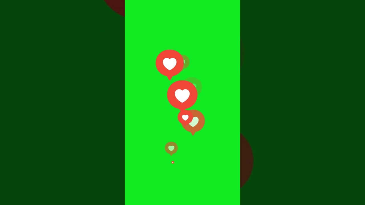 Hearts Live Streaming Reaction Animated On Green Screen Video 🔥