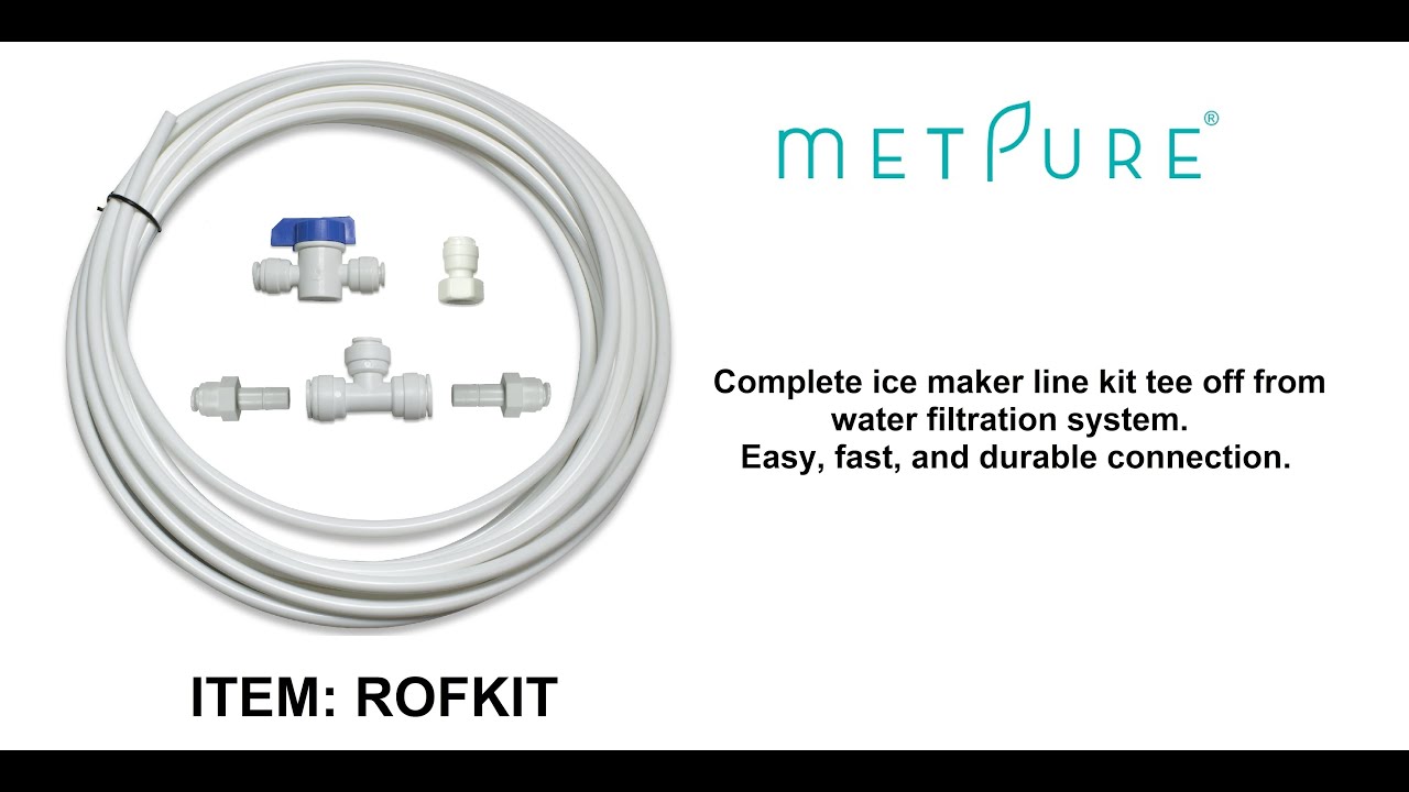 Metpure Ice Maker Fridge Installation Kit - 1/4 Fittings with 1/4 OD 25  Feet White Tubing for Potable Drinking Water