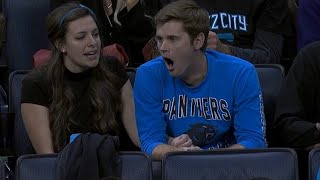 Boyfriend Yawning as Girlfriend Goes on about Something | Heat vs Hornets | Feb 5, 2016 | NBA