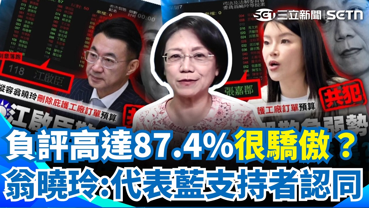 翁曉玲負評高達87.4％稱很驕傲？大砍預算波及弱勢庇護工場引撻伐！藍營選將受衝擊急滅火！民進黨酸：妳就自嗨吧！｜三立新聞網 SETN.com